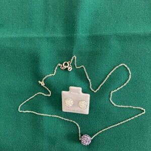 Sterling Silver Necklace with Pendant and Earrings. Made in Italy